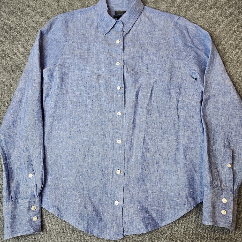 Baird McNutt Irish Linen For J Crew Womens Button Up Shirt Size 6 Longsleeve